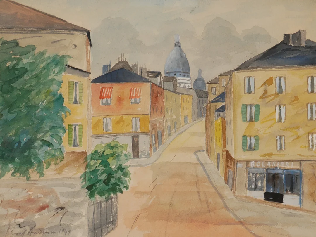 CARL ANDERSSON. Motiv från Paris, akvarell, signerad Carl Andersson 1949. — Paintings — Auktionsfirma Kenneth Svensson i Kalmar