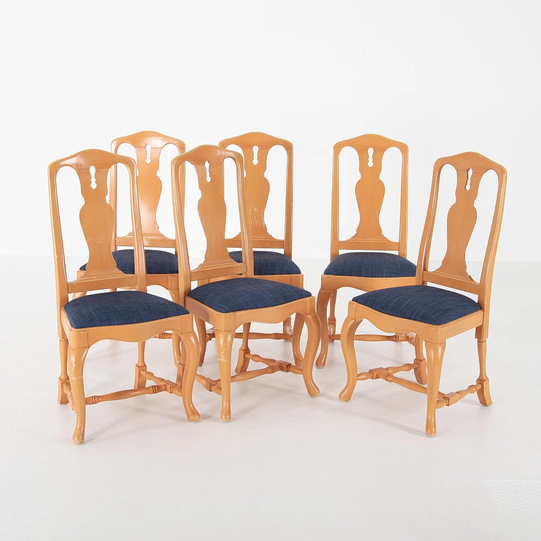 STOLAR, 6 st, 1700-tals modell, Åmells Möbler 1900-talets senare del. — Armchairs & Chairs — Auktionsverket Engelholm