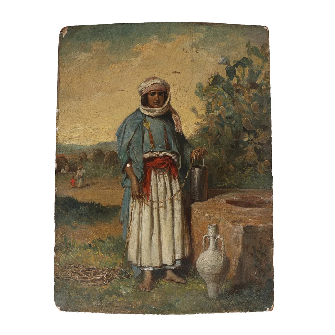 VICTOR EECKHOUT (BELGIAN, 1821-1879) "MAN GETTING WATER FROM THE WELL". — Paintings — Bishop & Miller