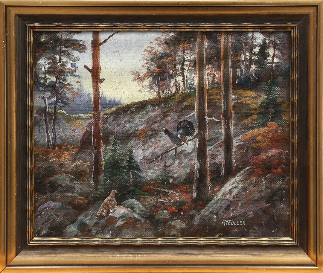 OIDENTIFIERAD KONSTNÄR. OLJA, på pannå, signerad. — Paintings — Kalmar Auktionsverk