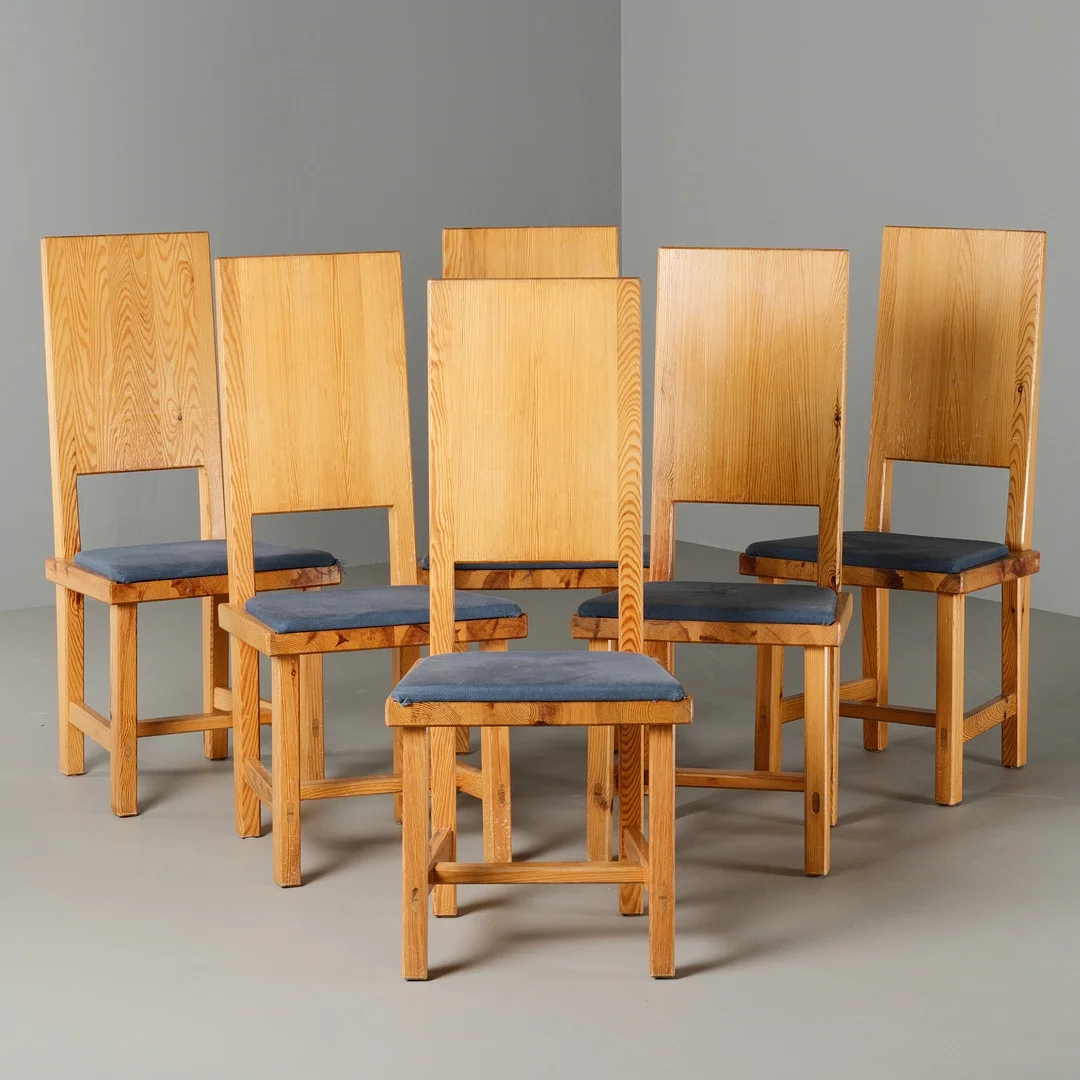 GÖRAN MALMWALL. Stolar, sex stycken, modell 553, Karl Andersson & Söner, 1970-tal. — Armchairs & Chairs — Wickmans