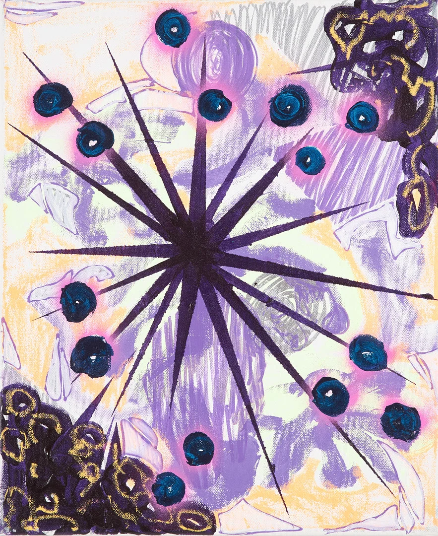 VILHELM NYROOS. "Starfish", blandteknik på duk, signerad, daterad 2022 a tergo. — Paintings — Stockholms Auktionsverk Sickla