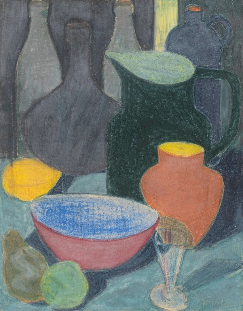 SVÄN GRANDIN. stilleben, torrpastell, signerad. — Paintings — Auktionshuset Kolonn