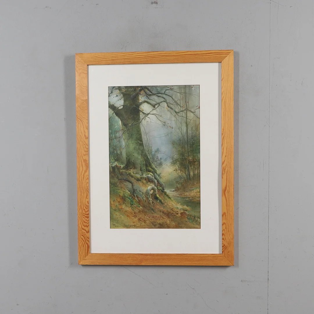 THOMAS TAYLER IRELAND (ACT.1880-1927). A WOODLAND STREAM WITH BEECH TREE IN THE FOREGROUND. — Paintings — Lawrences Auctioneers