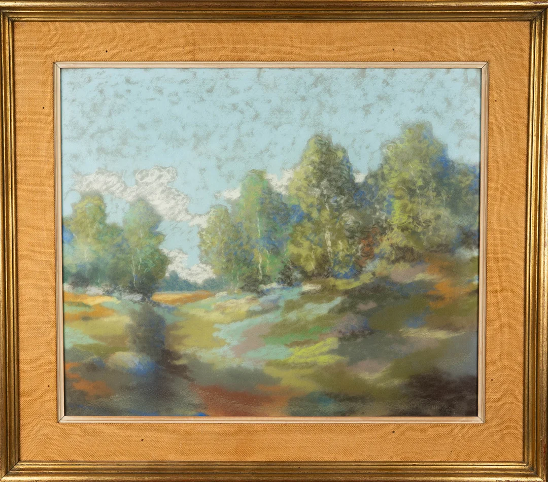 OIDENTIFIERAD KONSTNÄR. Pastell på papper, Landskapsmotiv, Signerad 1900-tal. — Paintings — Norrlands Auktionsverk