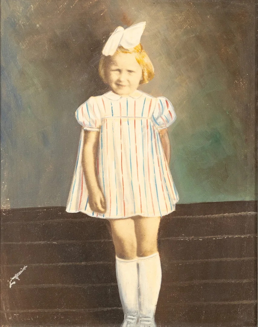 OIDENTIFIERAD KONSTNÄR. ÄLDRE FOTOGRAFI. Kolorerat med olja, signerad "Lindquist". — Paintings — Karljohan Auktioner