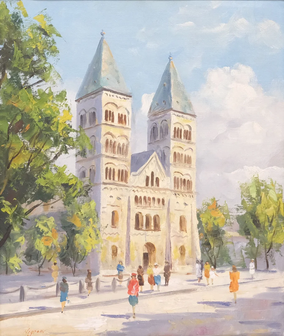 RAINER NEGRELLI. OLJA PÅ DUK. LUNDS DOMKYRKA. — Paintings — Björnssons Auktionskammare