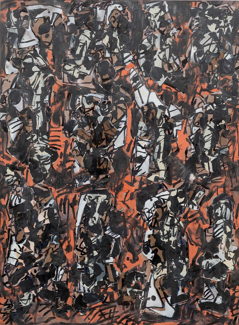 VALTER GIBSON (1928-2002). Komposition, collage, signerad och daterad, -93. — Other — Auktionshuset Kolonn