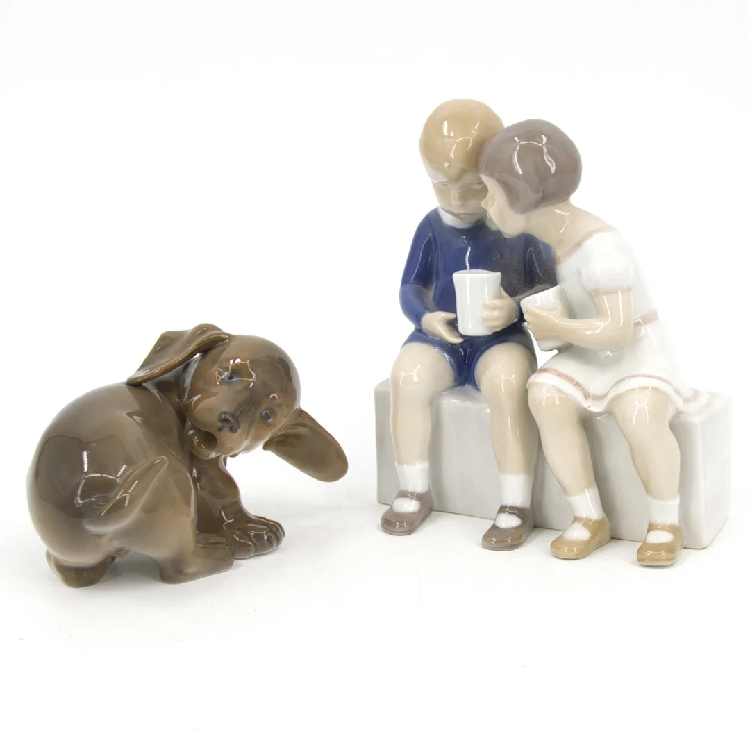 FIGURINER, 2 st, porslin, Royal Copenhagen och Bing och Gröndal, Danmark. — European — Höganäs Auktionsverk