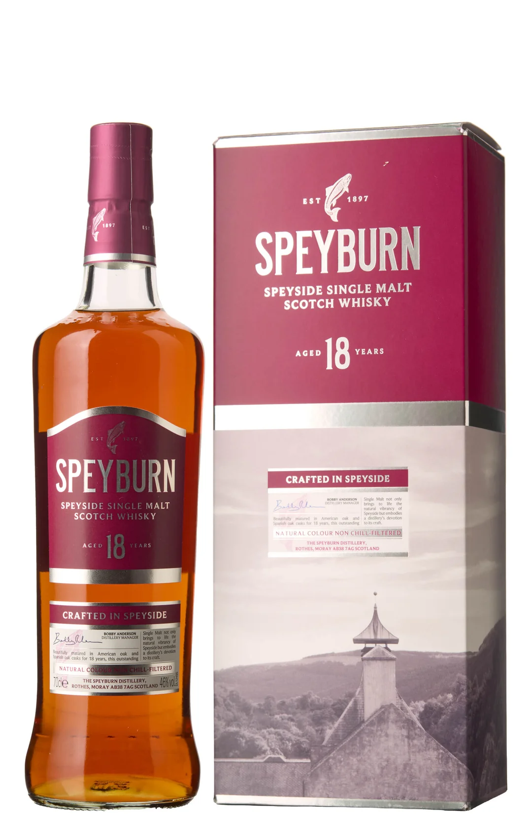 1 x Speyburn Speyside Single Malt Scotch Whisky Aged 18 Years (OCB) — 1 x Speyburn Speyside Single Malt Scotch Whisky Aged 18 Years (OCB) — Vin/Brennevin — Blomqvist