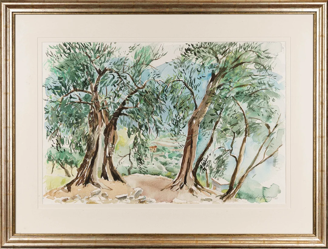 ANITA LÖFMAN. Akvarell på papper, "Målat i norra Italien", Signerad, 2005. — Paintings — Norrlands Auktionsverk