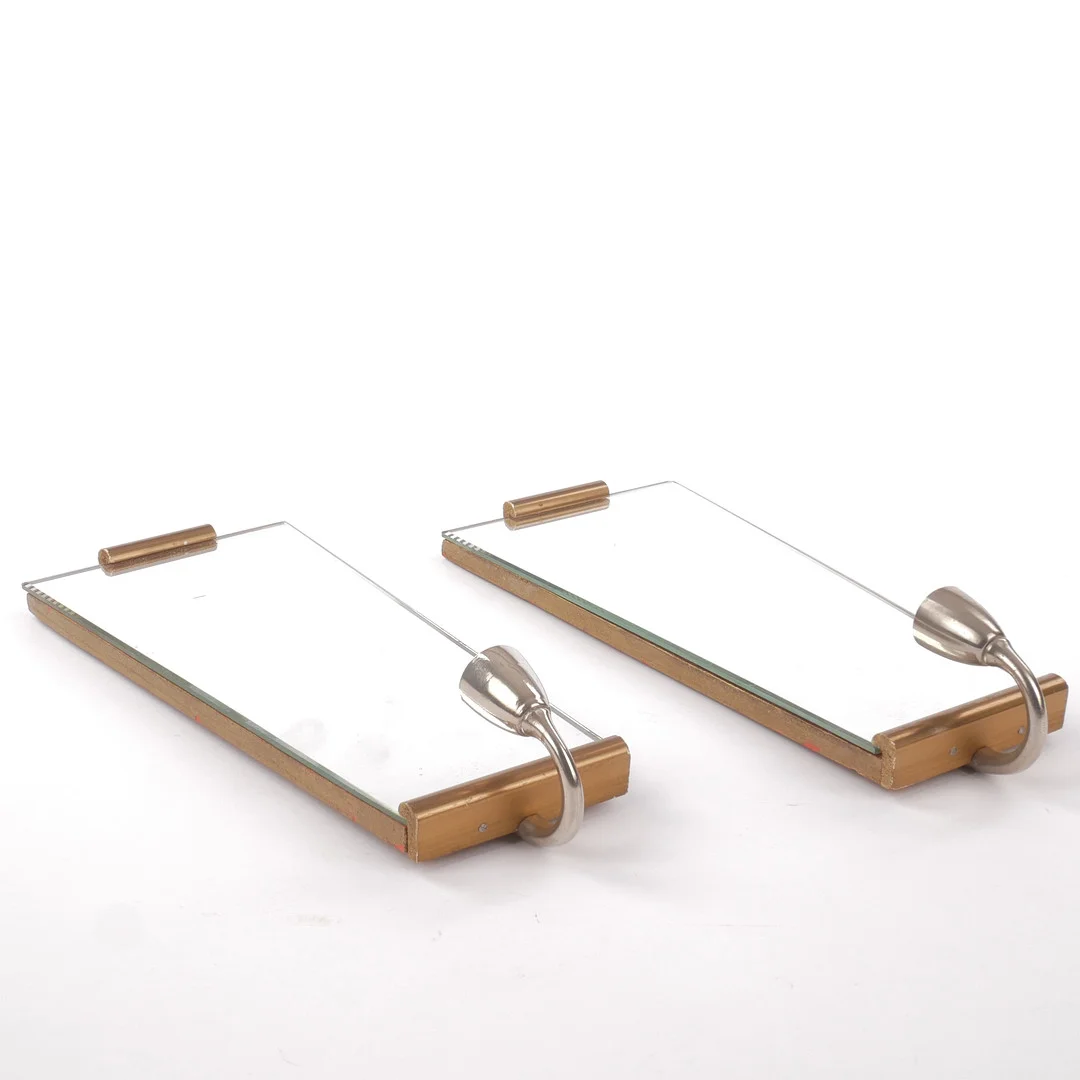 SPEGELLAMPETTER, ett par, funkis, 1930/40-tal. — Mirrors — Auktionsfirma Kenneth Svensson i Kalmar