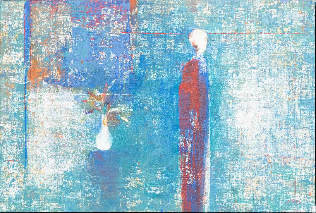 EDWARD ZOC. Komposition med silhuett, olja på duk, signerad Zoc, otydlig datering. — Paintings — Auktionshuset Kolonn