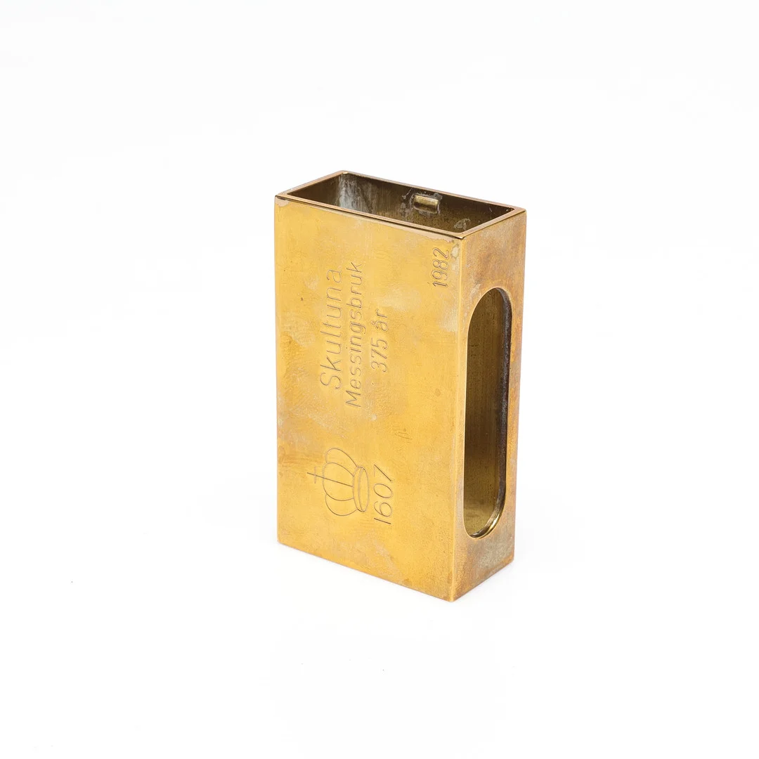 TÄNDSTICKSASK SKULTUNA, mässing. — Pewter, Brass & Copper — Gomér & Andersson Linköping