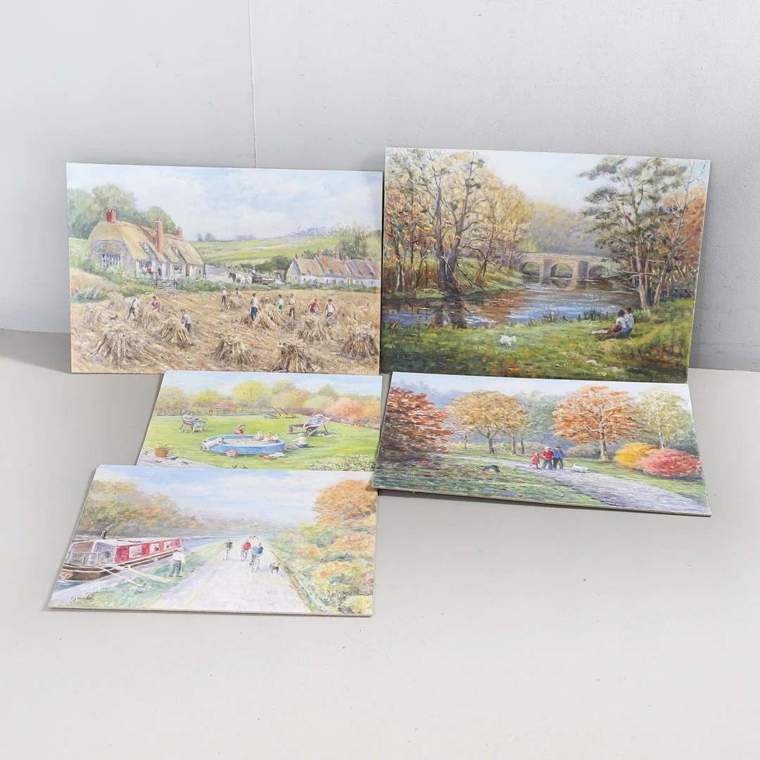 E. J. ROCKEY (20TH CENTURY ENGLISH SCHOOL). FIVE UNFRAMED OIL STUDIES. — Paintings — Lawrences Auctioneers