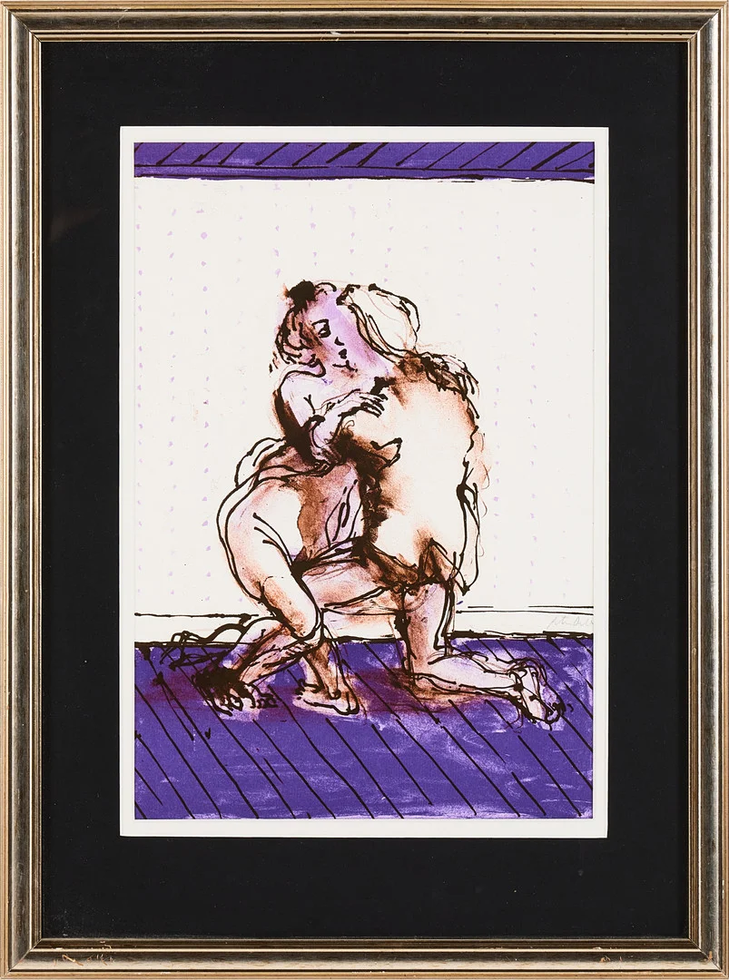 PETER DAHL. Kärlekspar, färglitografi, signerad. — Engravings & Prints — Stockholms Auktionsverk Magasin 5