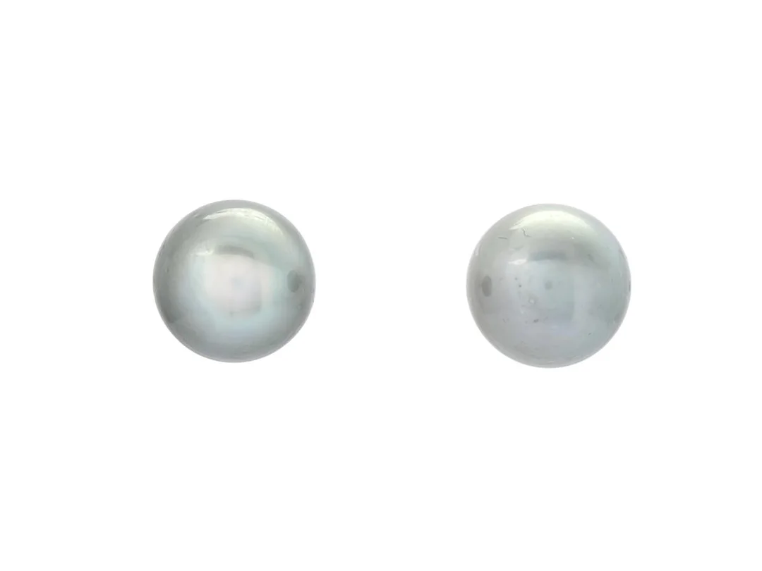 PÄRLÖRHÄNGEN, platina, Tahitipärlor ca 13 mm, stift, snurrebussar i gummi. — Smycken/Pärlörhängen — Kaplans