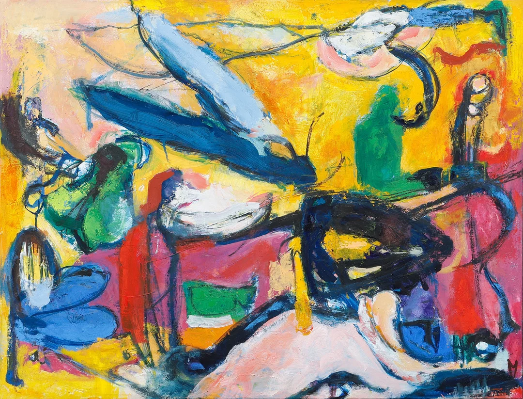 MELODY BREZINSKI. "Dragon on my back", akryl på duk, signerad och daterad -97. — Paintings — Göteborgs Auktionsverk