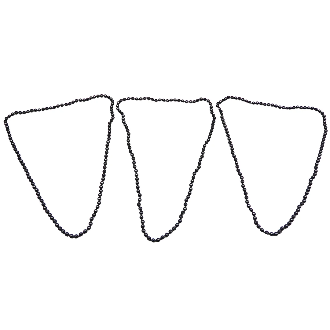KONVOLUT, DREI HALSKETTEN MIT SCHWARZEN GLASPERLEN. — Jewellery — Auktionshaus Stuber's Hammerschlag