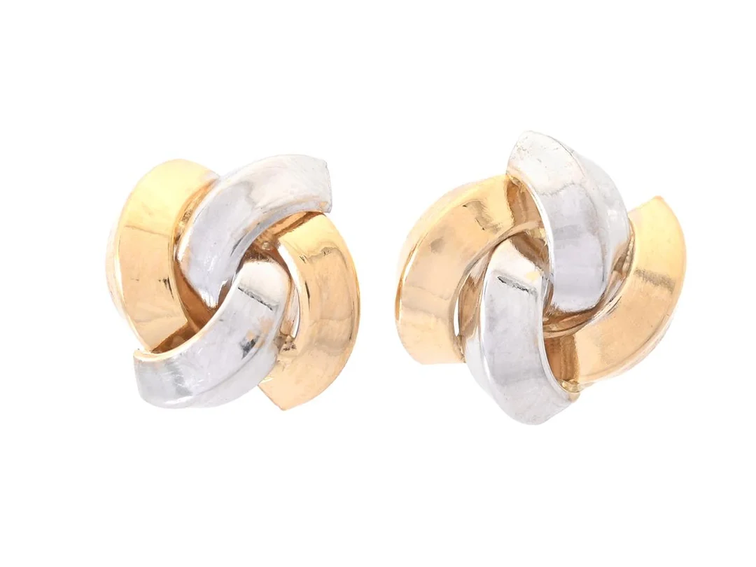 ÖRHÄNGEN, 18K guld/vitguld, höjd ca 1 cm, stift, snurrebussar i olika design, vikt ca 1,6 g. — Smycken/Örhängen — Kaplans