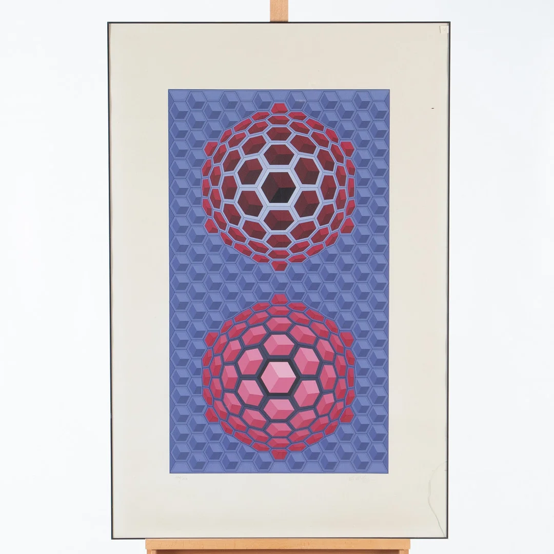VICTOR VASARELY. Färgseriegrafi, komposition, signerad och numrerad. — Engravings & Prints — Laholms Auktionskammare