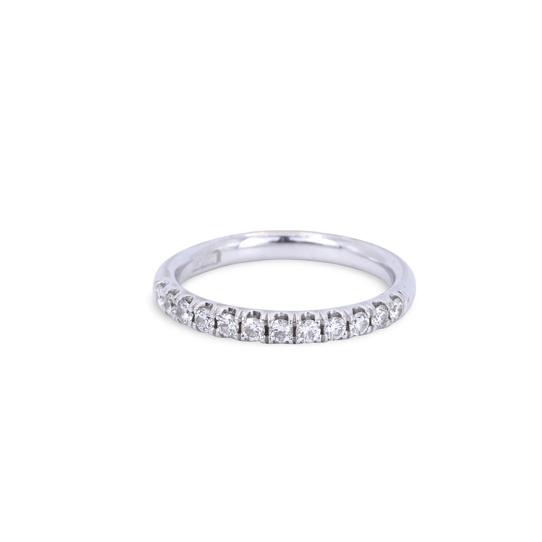 PLATINUM DIAMOND HALF ETERNITY RING. — Rings — Chalkwell Auctions