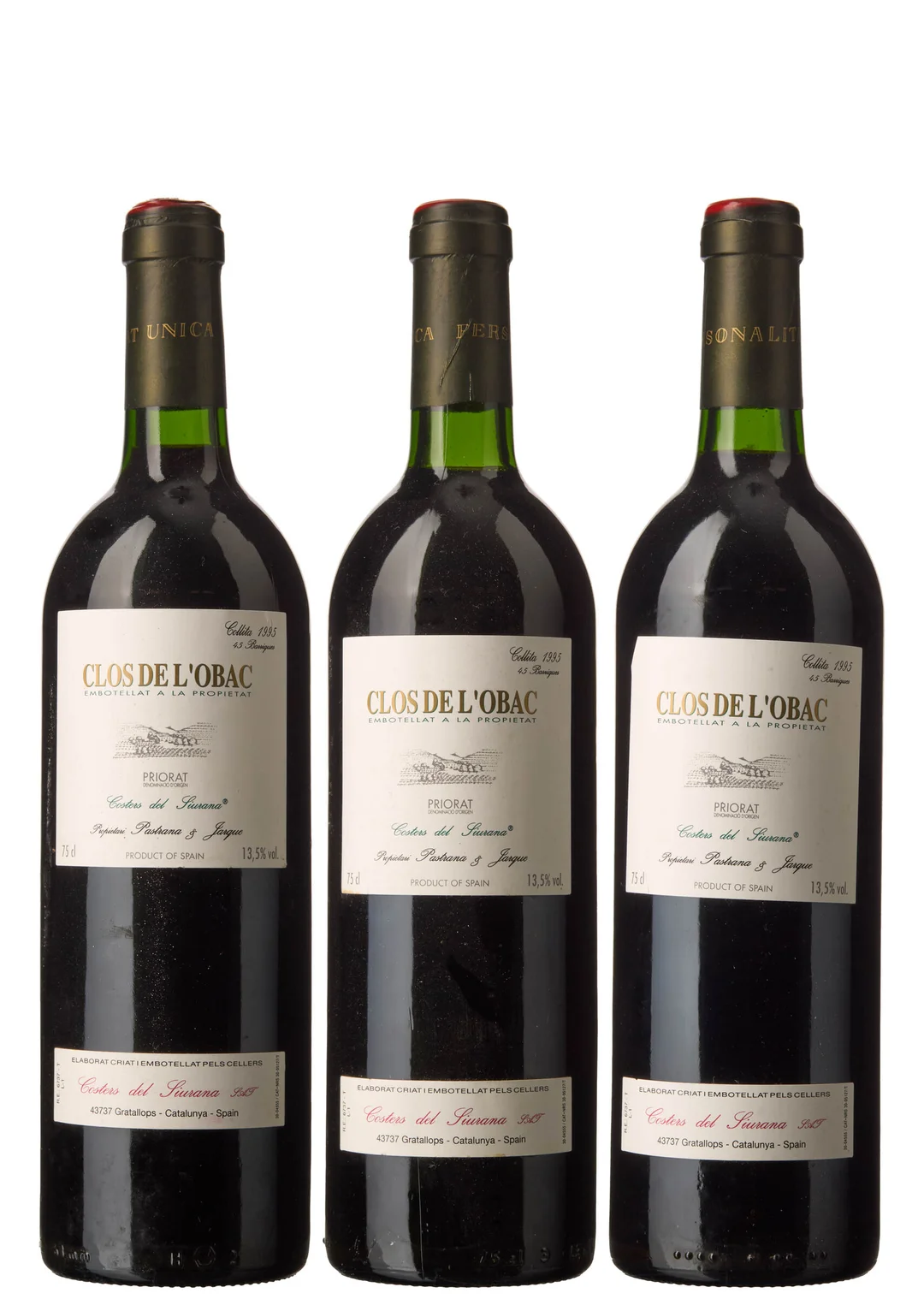 3 x Priorat Clos de l'Obac 1995, Costers del Siurana — 3 x Priorat Clos de l'Obac 1995, Costers del Siurana — Vin/Vin — Blomqvist