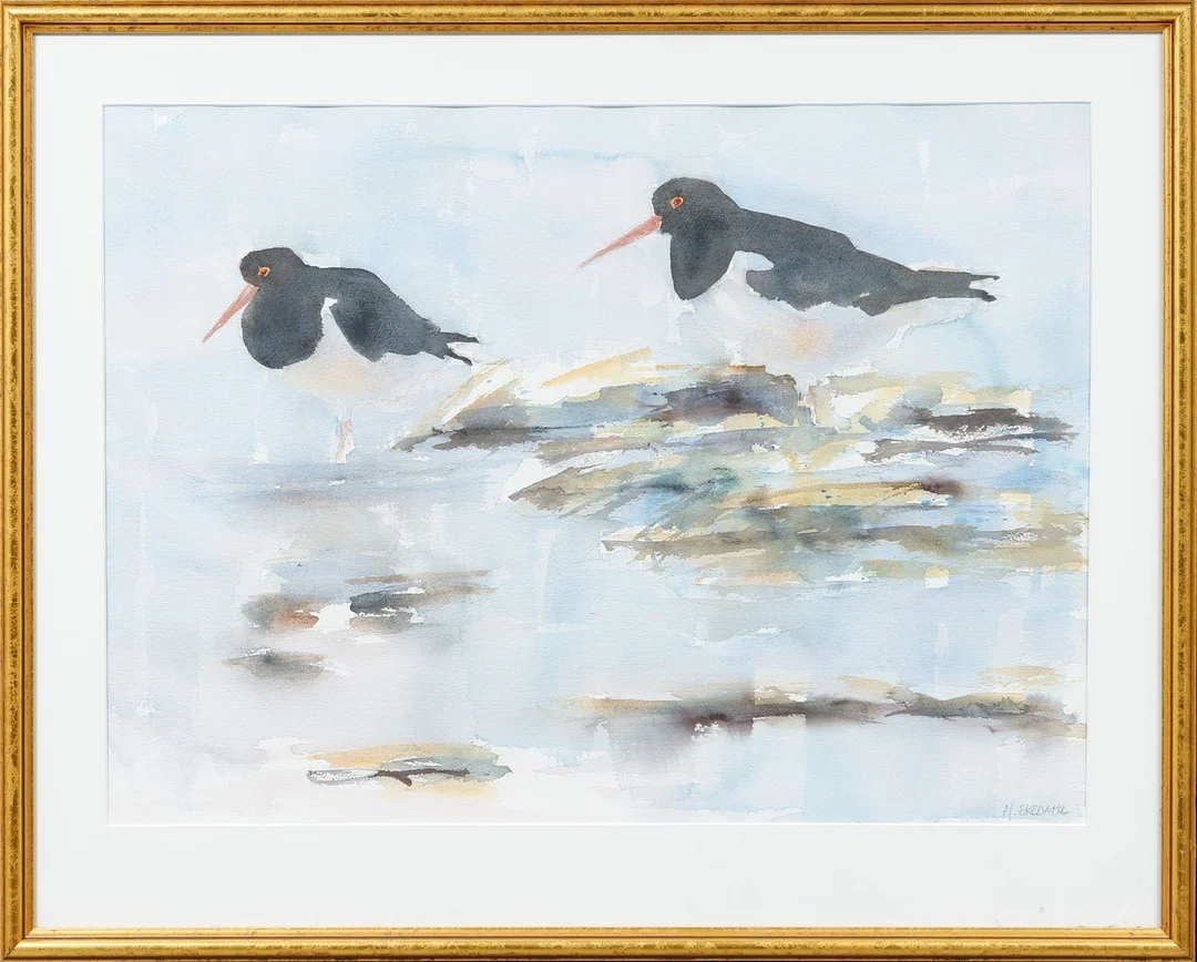 HANS EKEDAHL. Strandskator. Akvarell, signerad. — Paintings — Göteborgs Auktionsverk