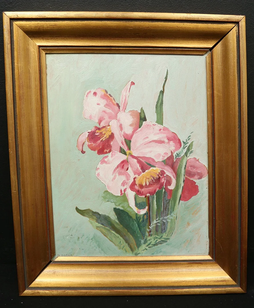 OIDENTIFIERAD KONSTNÄR. olja på pannå, stilleben, signerad N Nordh. — Paintings — Gomér & Andersson Linköping