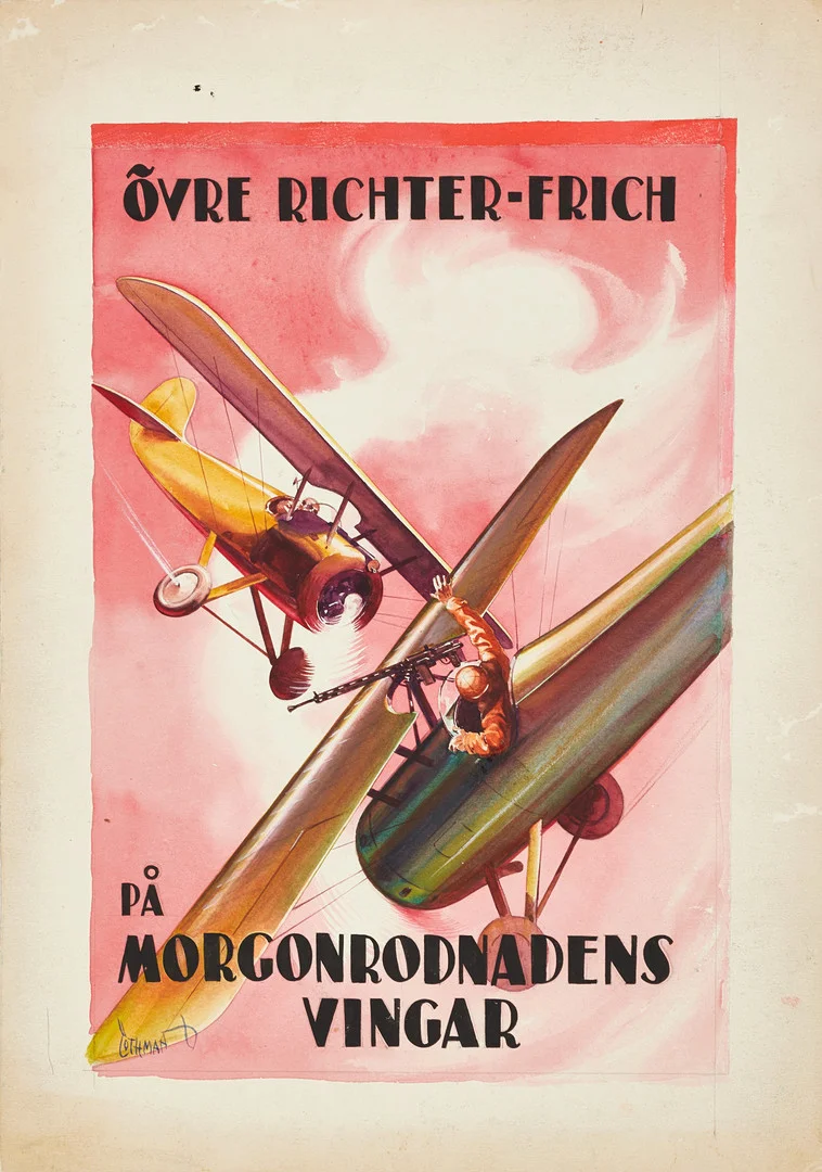 ALLAN LÖTHMAN (1900-1969). Originalillustrationer (3 st), signerade, tusch och akvarell på styvt papper. — Paintings — Crafoord Auktioner Stockholm