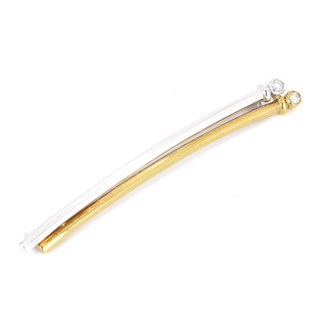 18CT GOLD DIAMOND BROOCH. — Brooches & Pendants — Chalkwell Auctions
