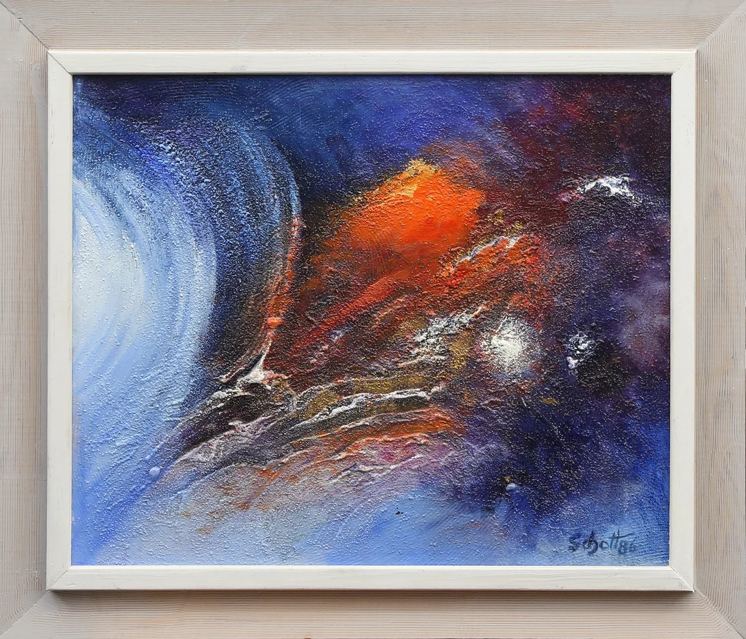 OIDENTIFIERAD KONSTNÄR. OLJA, på duk, signerad Schott, 1986. — Paintings — Kalmar Auktionsverk