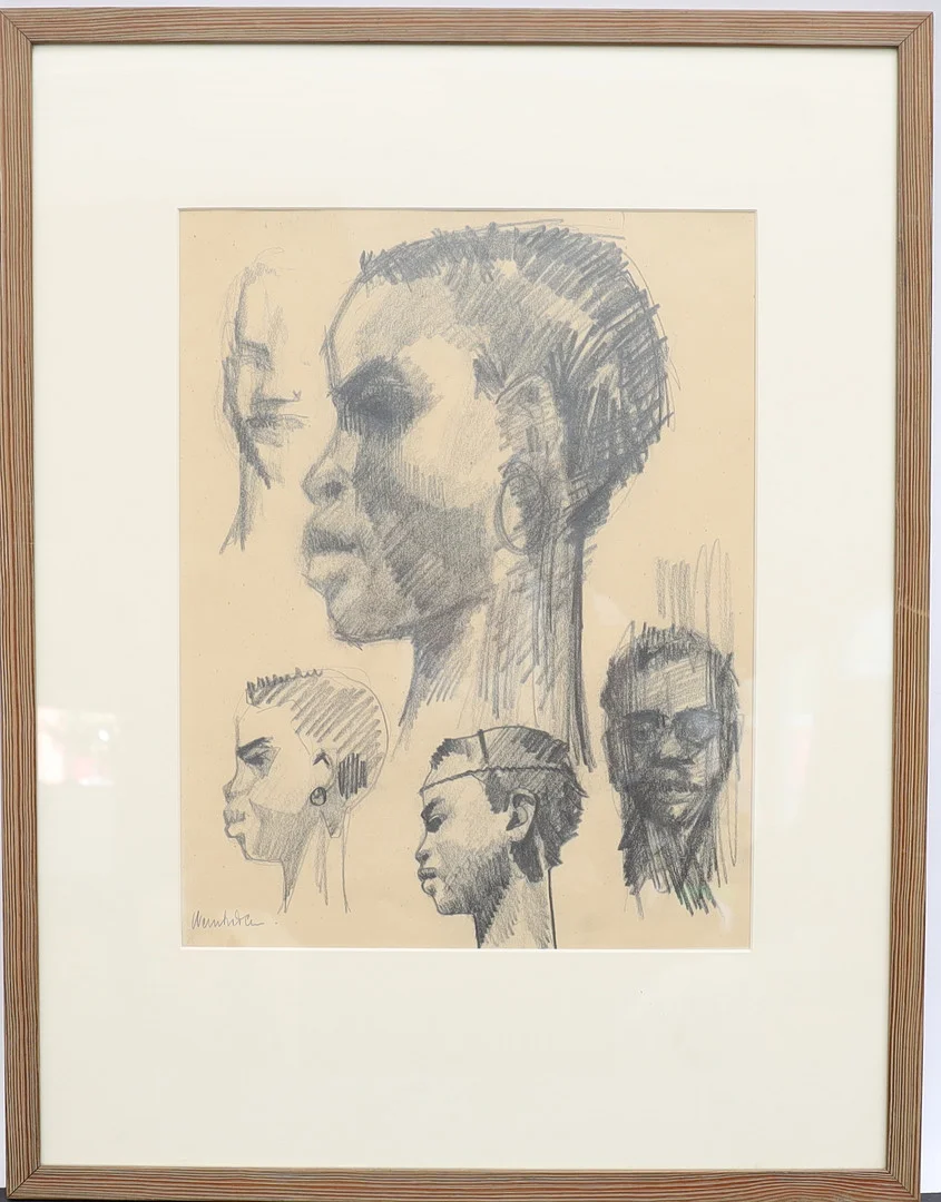 OIDENTIFIERAD KONSTNÄR. Mansporträtt, teckning, otydligt signerad. — Paintings — Falun Auktionsbyrå