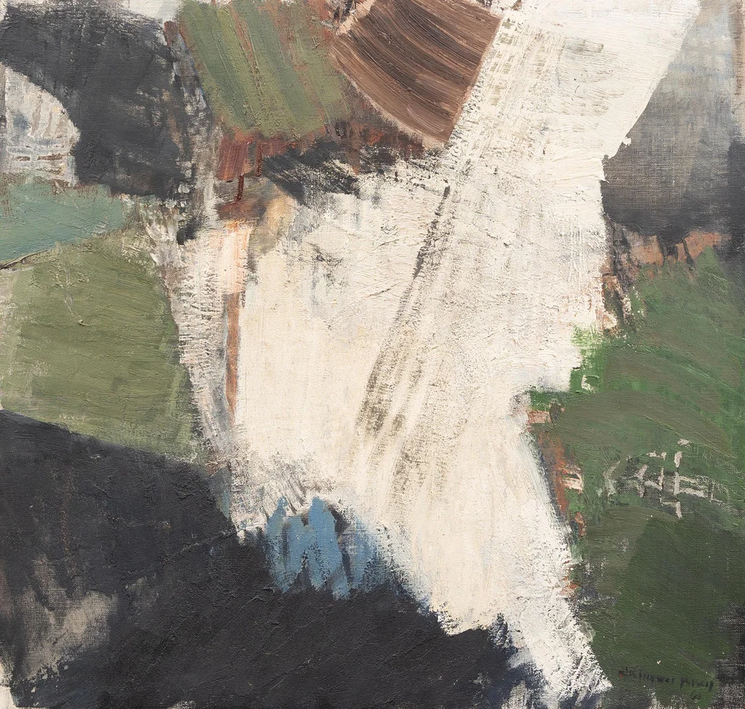 NILS INGVAR NILSSON (1925-2007). Komposition, olja på duk, signerad. — Paintings — Garpenhus Auktioner