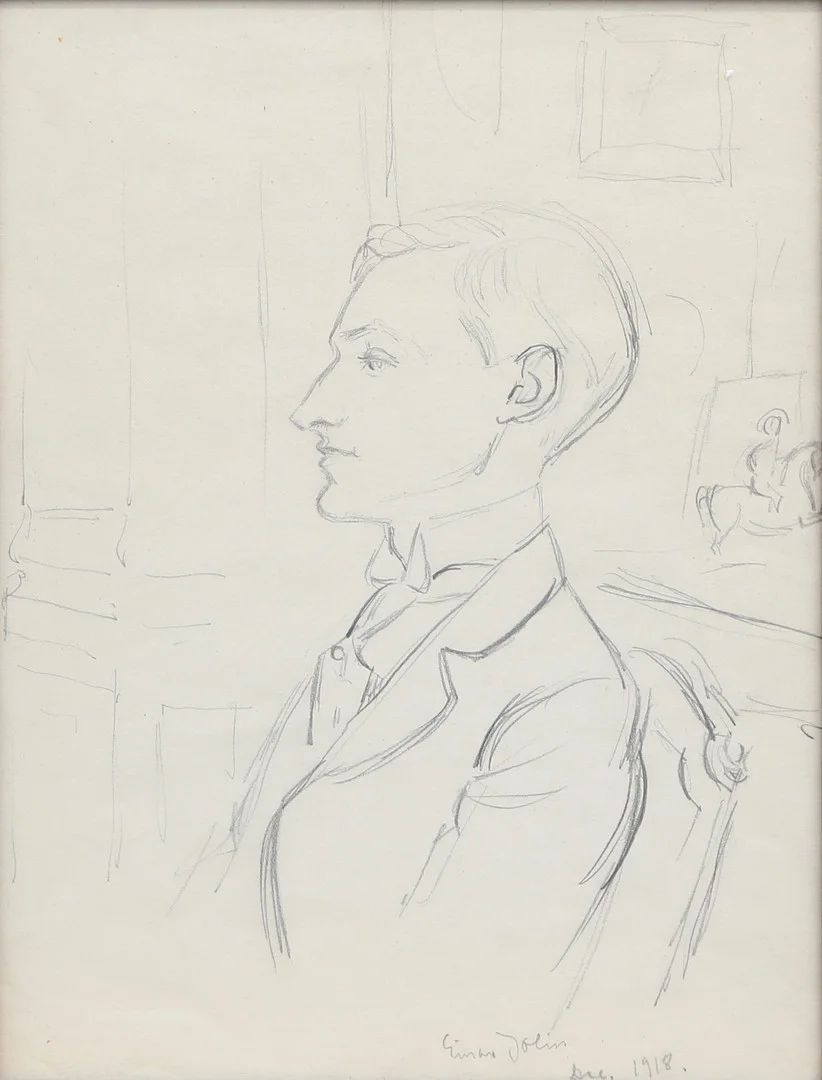 EINAR JOLIN. TECKNING, blyerts, signerad, 1918. — Drawings — Kalmar Auktionsverk