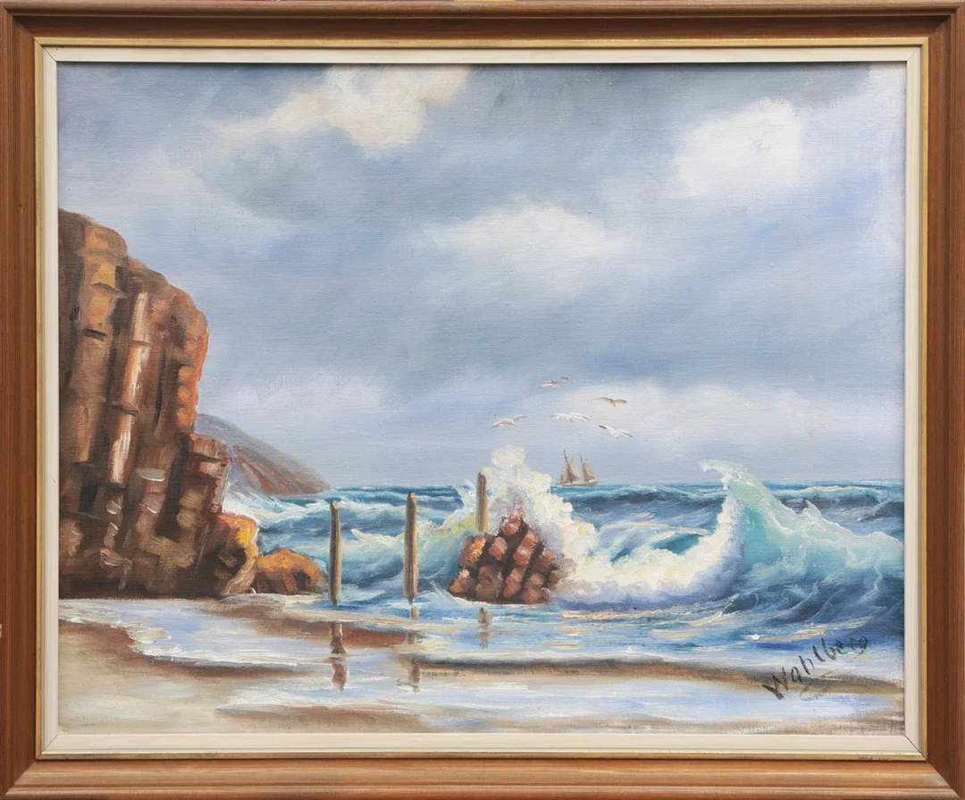 OIDENTIFIERAD KONSTNÄR. OLJA, på pannå, signerad. — Paintings — Kalmar Auktionsverk