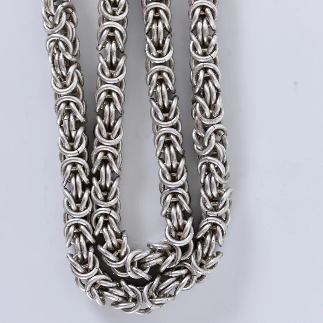 HALSKEDJA, kraftig kejsar, sterlingsilver. — Silver — Halmstads Auktionskammare