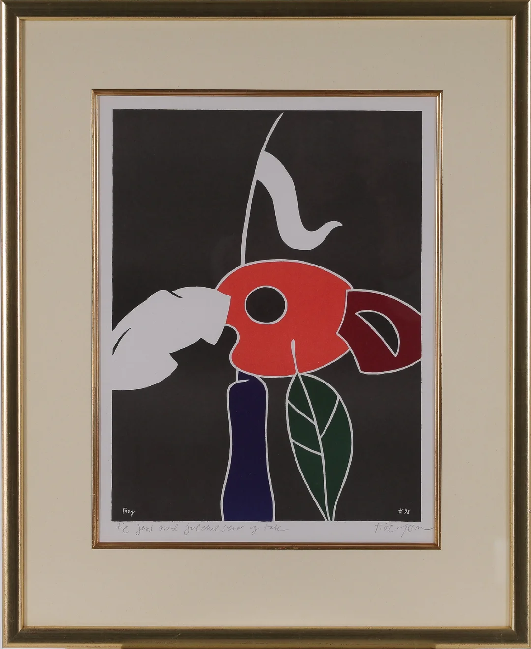 Tryggvi Olafsson (1940-2019): Composition, lithograph in colors. 1998. — Paintings and sculptures/Prints and photography — Lauritz