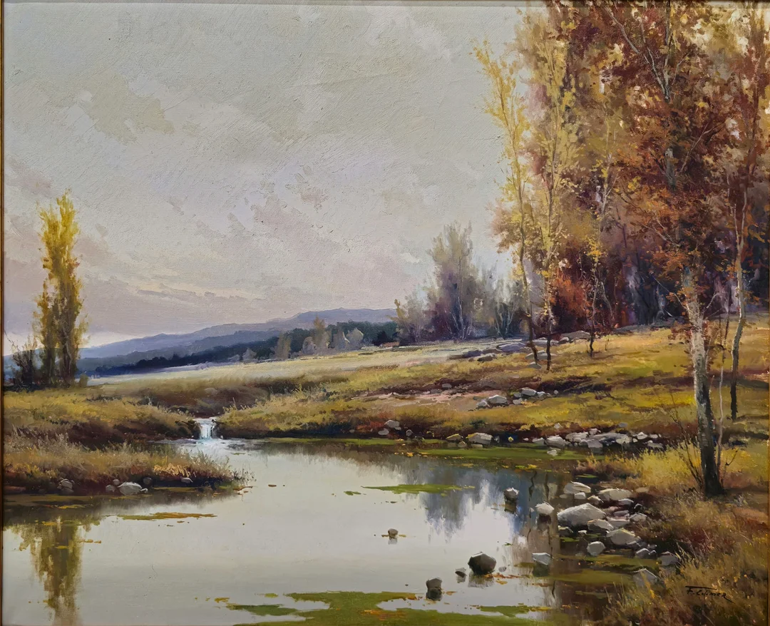 FERMIN COLOMER. PAISAJE FLUVIAL. — Paintings — Barcelona Auctions