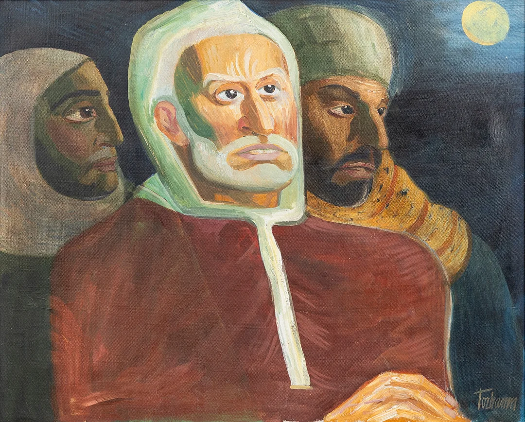 GUNNAR TORHAMN. Bibliskt motiv, olja på duk, signerad. — Paintings — Auktionshuset Kolonn