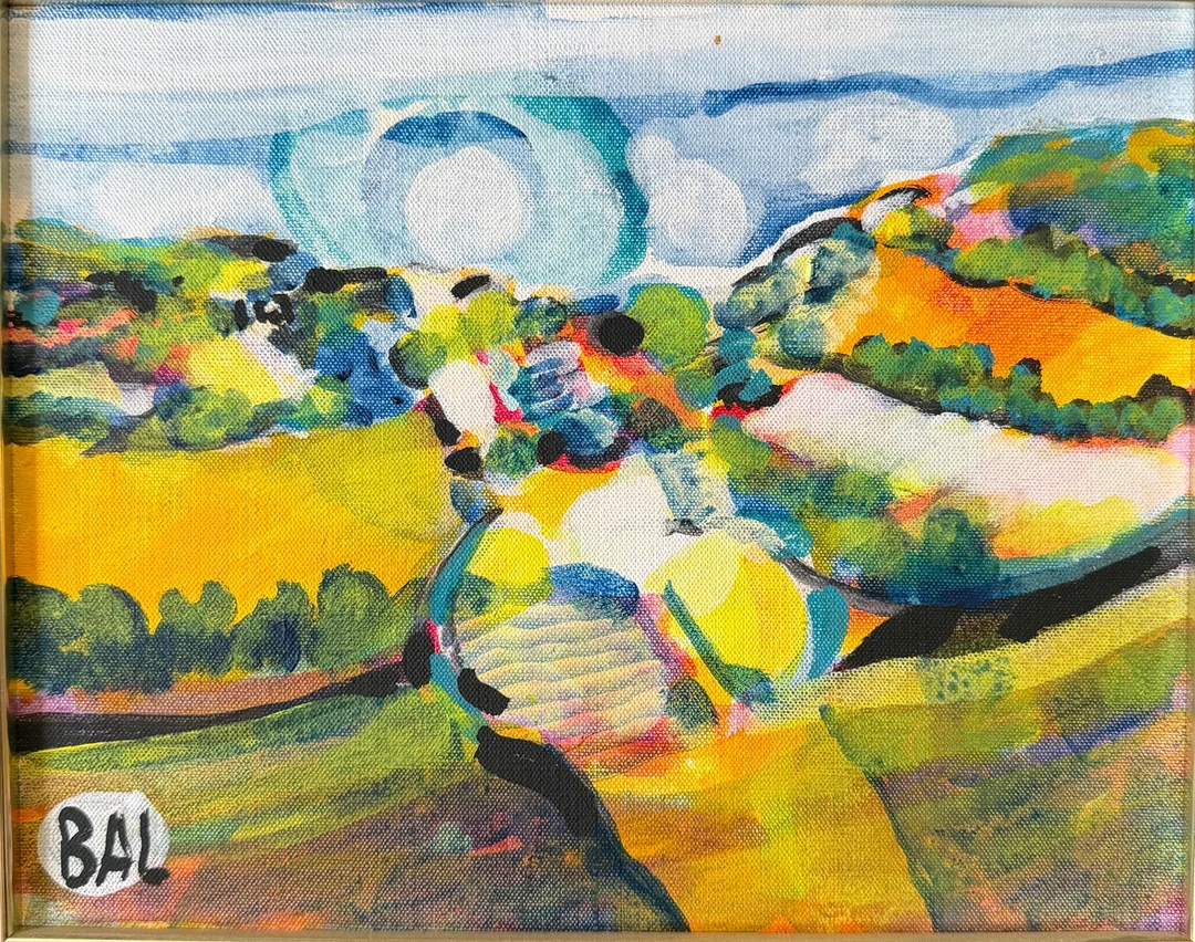 BENGT ARNE LINDEROS. Olja på duk. Abstrakt landskap. — Paintings — Auktionshuset STO Bohuslän