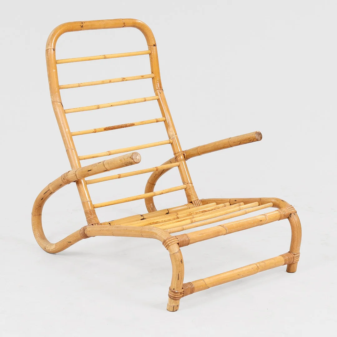 Lænestol af formbøjet bambus og rattan, 1900 tallets anden halvdel. — Armchairs & Chairs — Palsgaard Kunstauktioner