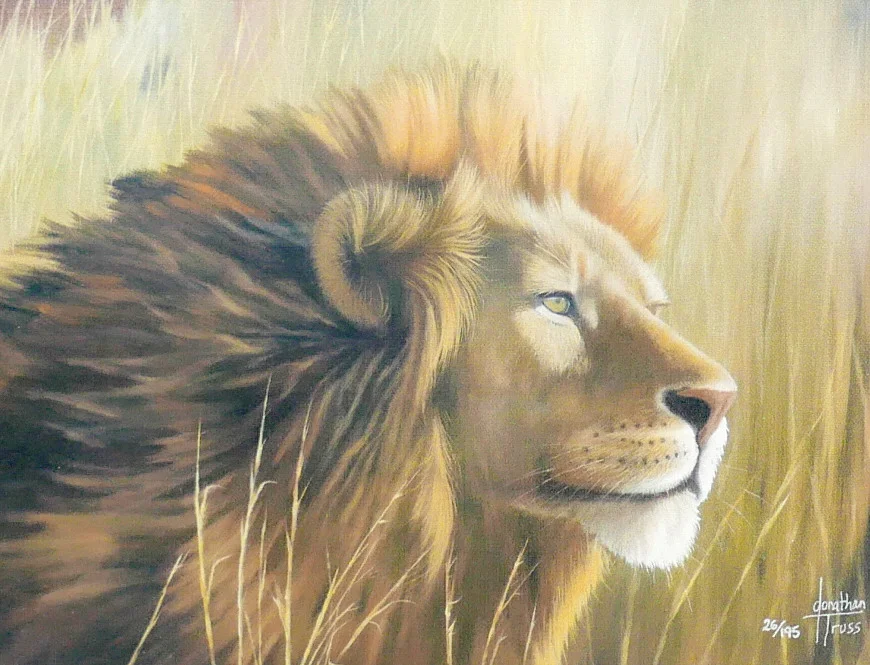 JONATHAN TRUSS LIMITED EDITION PRINT OF A LION. — Engravings & Prints — Batemans of Stamford