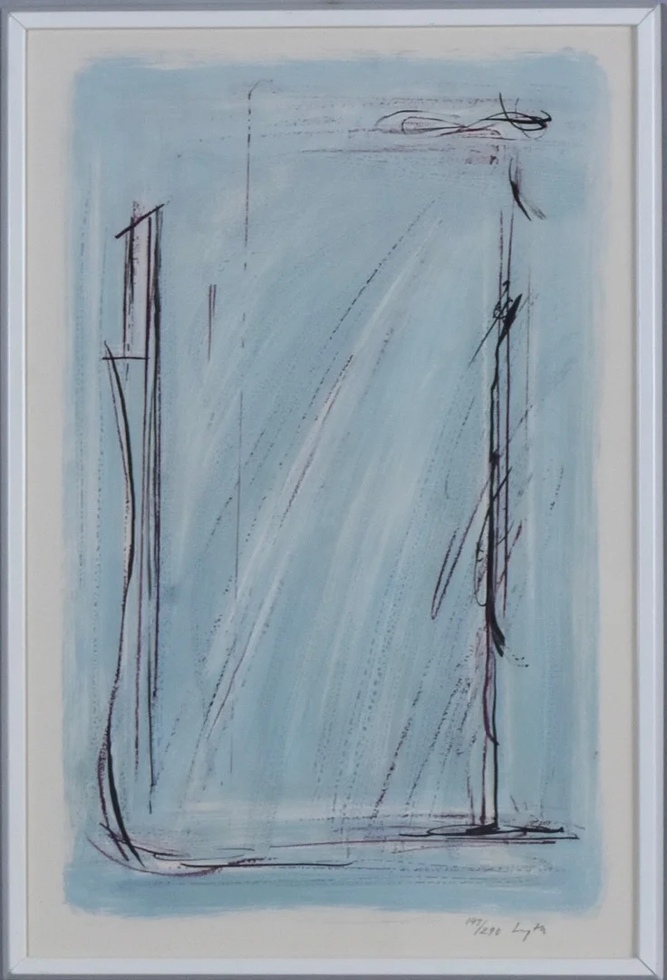 HARALD LYTH. färglitografi, abstrakt komposition. — Engravings & Prints — Halmstads Auktionskammare