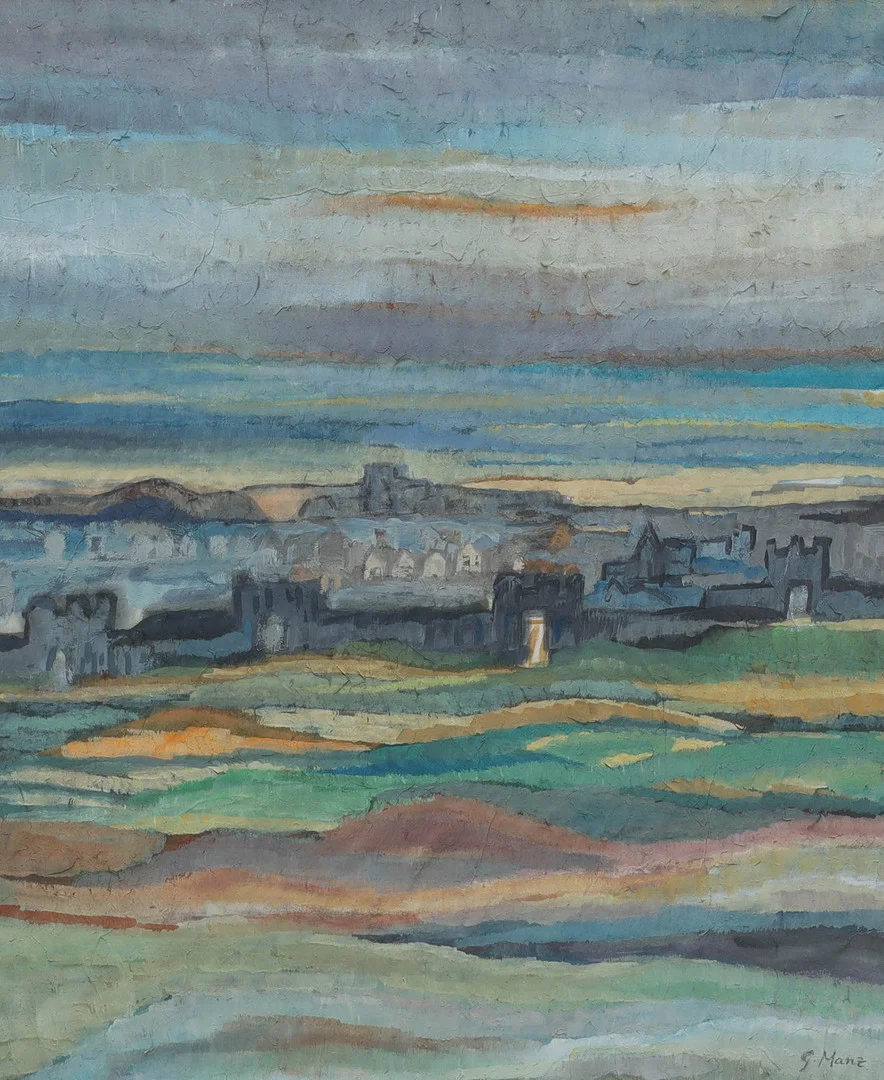 GERTRUD MANZ. gouache, "Utanför Visby", signerad G Manz. — Paintings — Auktionsmagasinet Vänersborg