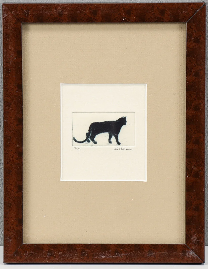 ÅSA BURMAN. Katt. — Engravings & Prints — Karlstad Hammarö Auktionsverk