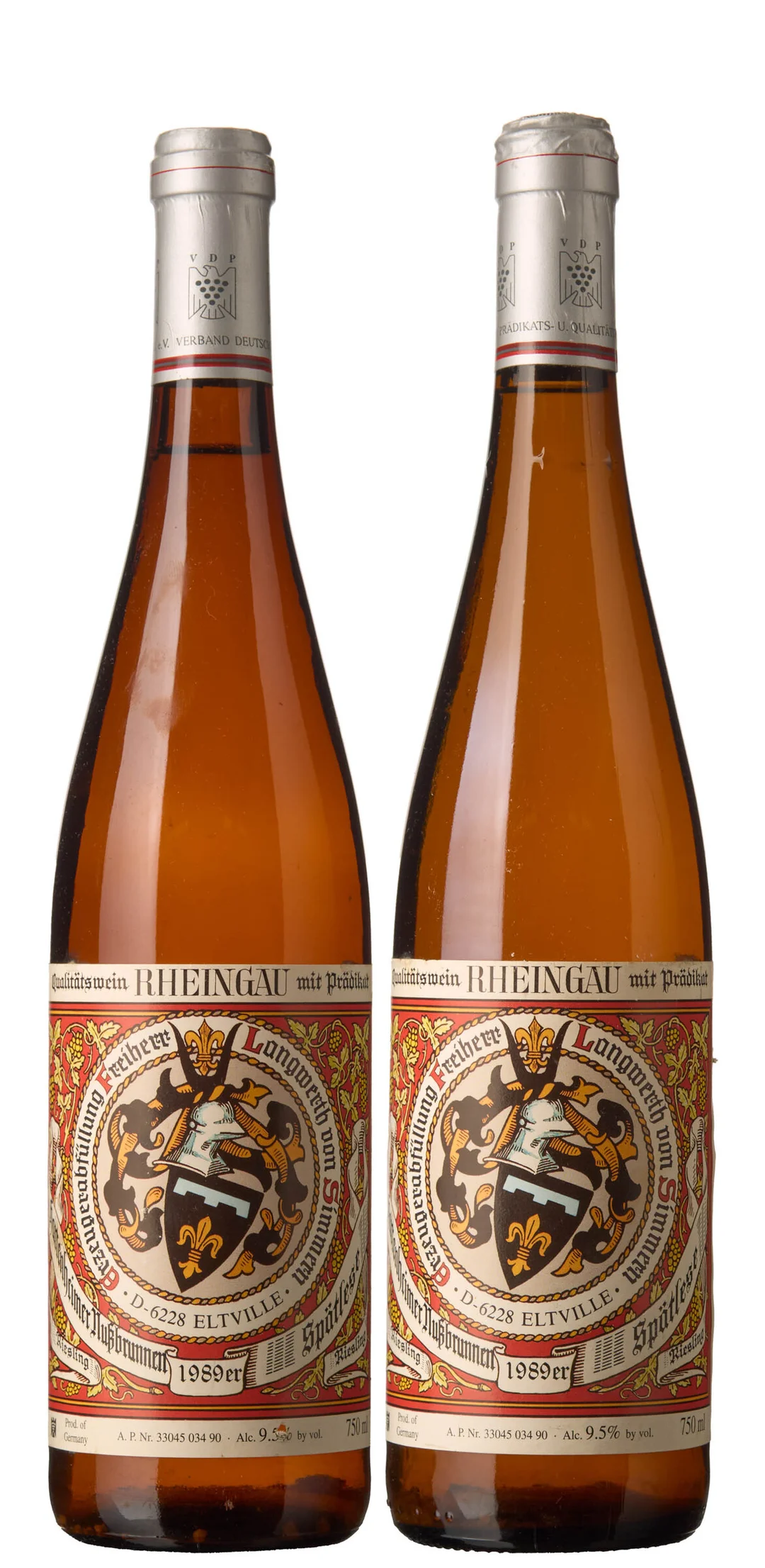 2 x Hattenheimer Nussbrunnen Riesling Spätlese 1989, Langwerth von Simmern — 2 x Hattenheimer Nussbrunnen Riesling Spätlese 1989, Langwerth von Simmern — Vin/Vin — Blomqvist