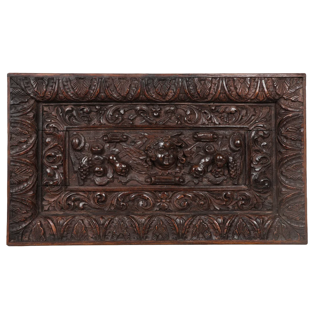 AN EARLY 17TH CENTURY CARVED OAK FRAMED PANEL. — Other — Bishop & Miller