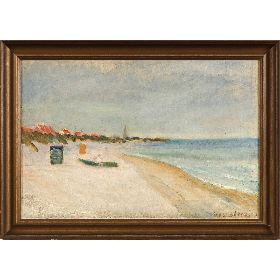 Jens Sørensen. Beach scene from Skagen. Oil on canvas — Paintings and sculptures/Modern pictorial arts — Lauritz