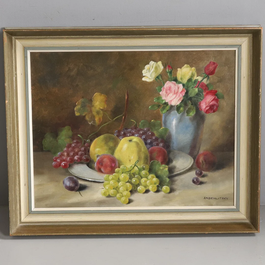 ALOIS ZABEHLICKY. Olja på duk, stilleben, signerad. — Paintings — Örebro Stadsauktioner